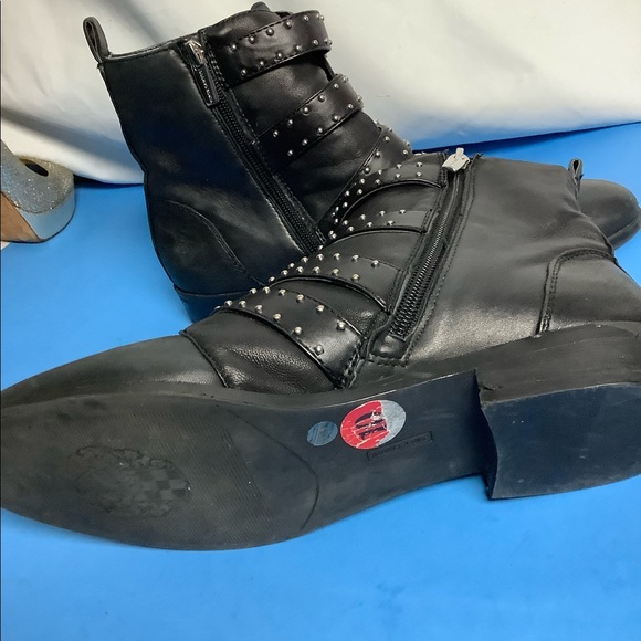 Vince Camuto Corvina Studded Leather Combat Boots - Picture 2 of 8